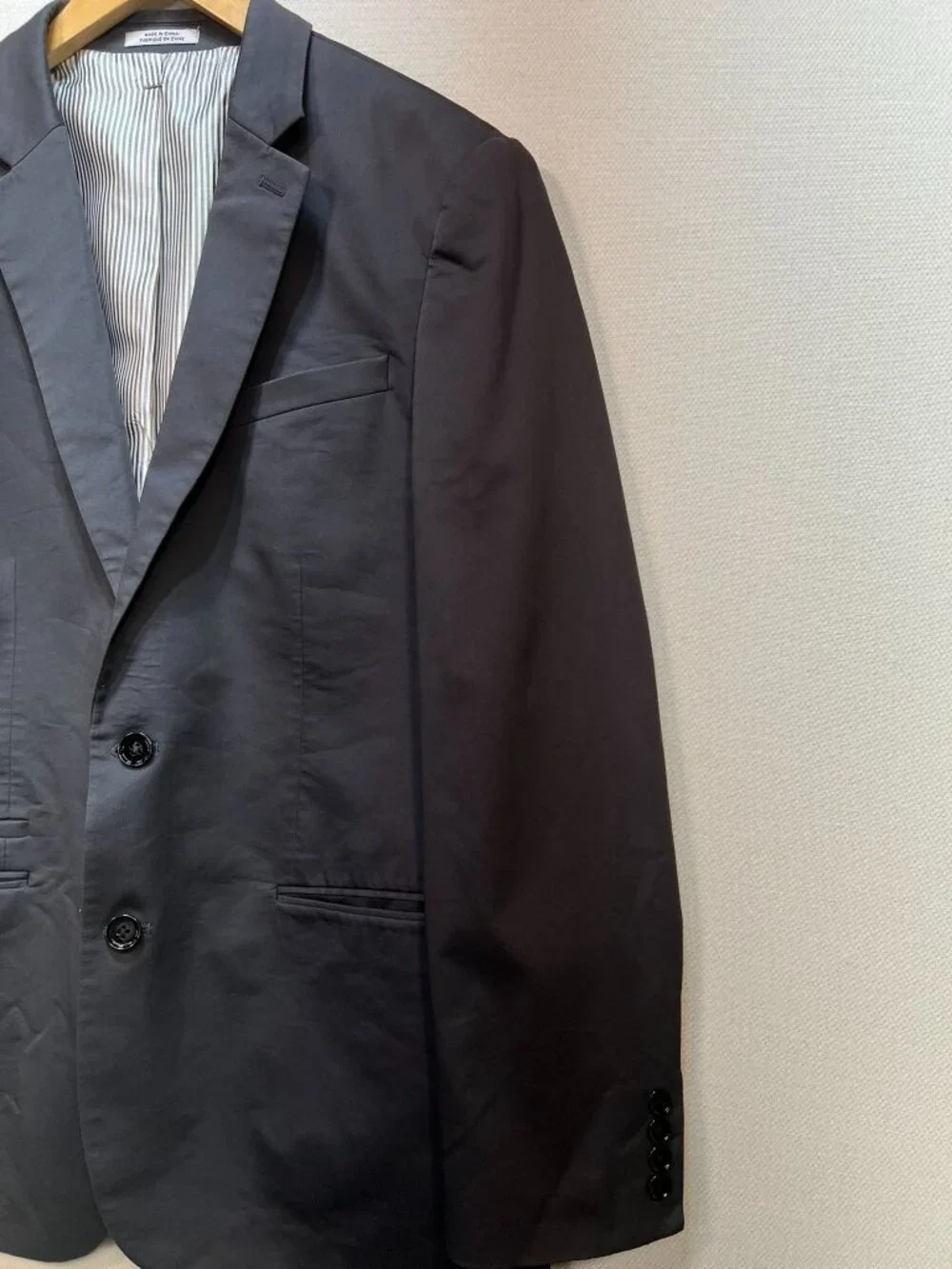 Express Men's Fitted Photographer Sport Blazer Coat Size 40R Gray Long Sleeve